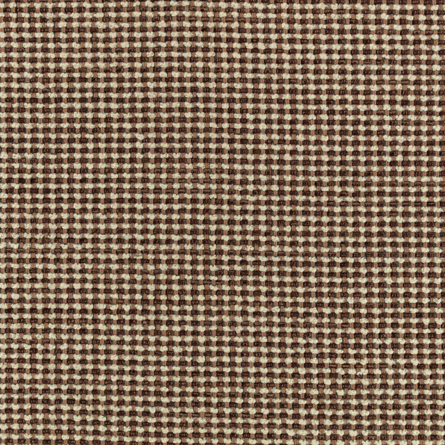 Warm copper-brown and cream micro-check weave with softly flecked, tactile texture