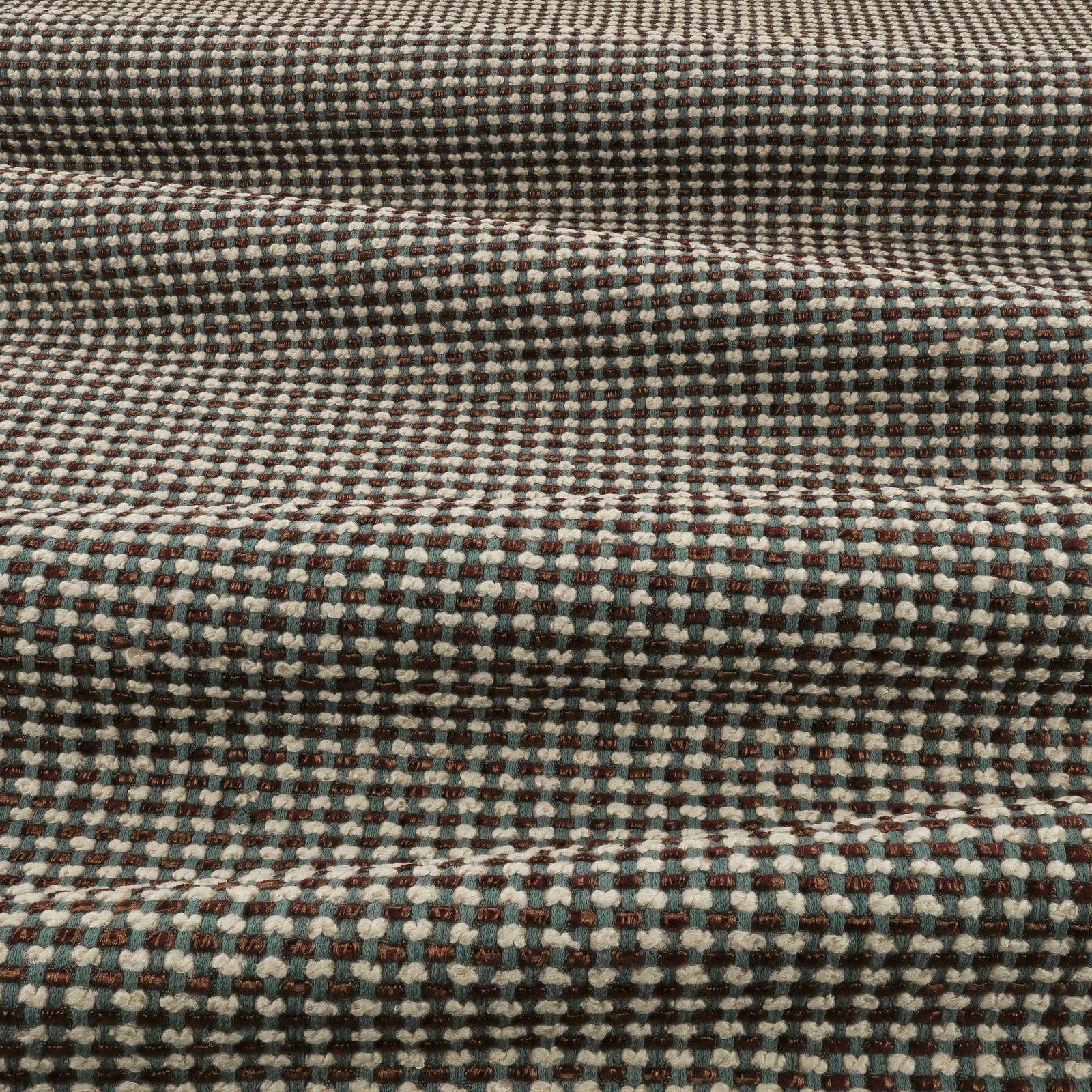 Chunky Etitto Teal weave with teal, cream, charcoal and brown checked flecks