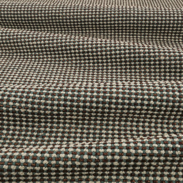 Chunky Etitto Teal weave with teal, cream, charcoal and brown checked flecks