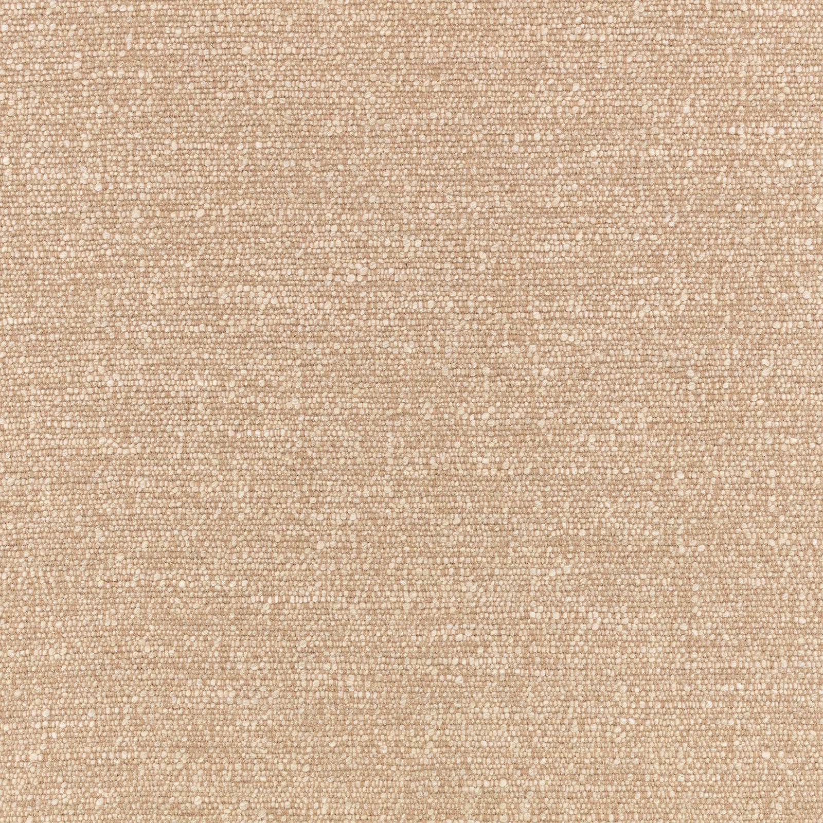Close-up of warm cumin-beige fabric with tiny nubby loops and flecked woven texture