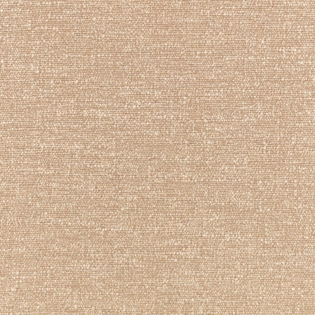 Close-up of warm cumin-beige fabric with tiny nubby loops and flecked woven texture