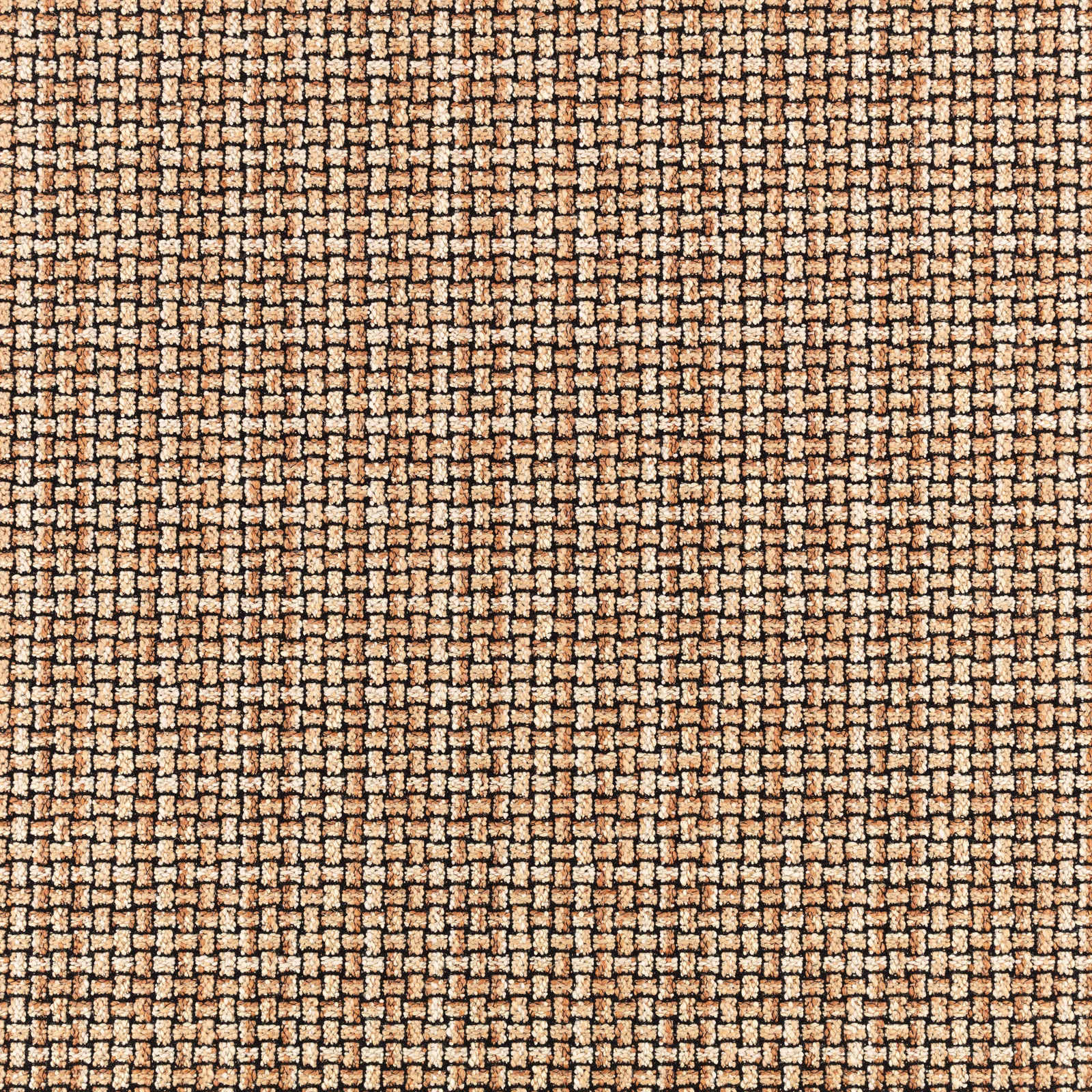 Warm beige Ruban Mehndi fabric with dark irregular checked basket weave