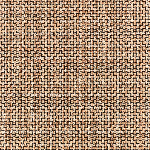Warm beige Ruban Mehndi fabric with dark irregular checked basket weave