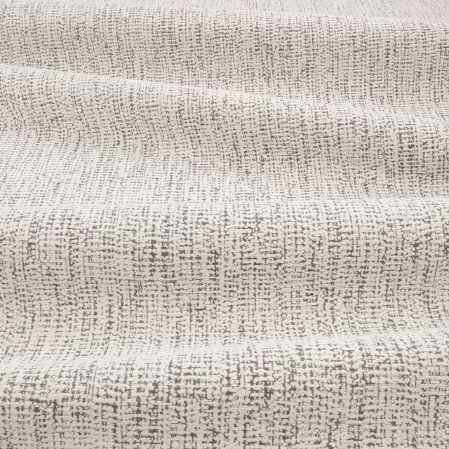 Pale Steeple Grey textile with irregular charcoal crosshatch weave on folded swatch