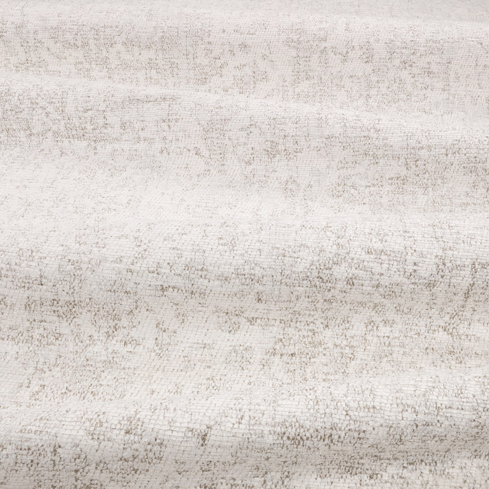 Pale ivory woven swatch with taupe-grey horizontal flecking and chalky texture