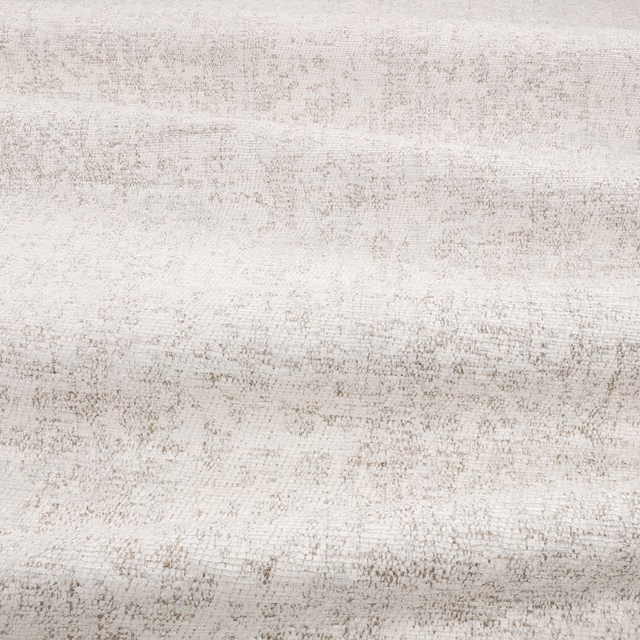 Pale ivory woven swatch with taupe-grey horizontal flecking and chalky texture