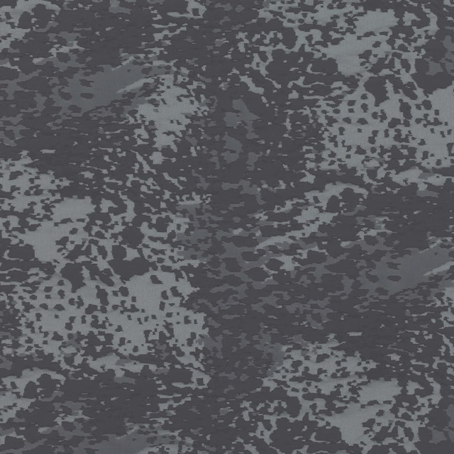 Close view of charcoal and silver-grey mottled textile with mineral, clouded variation