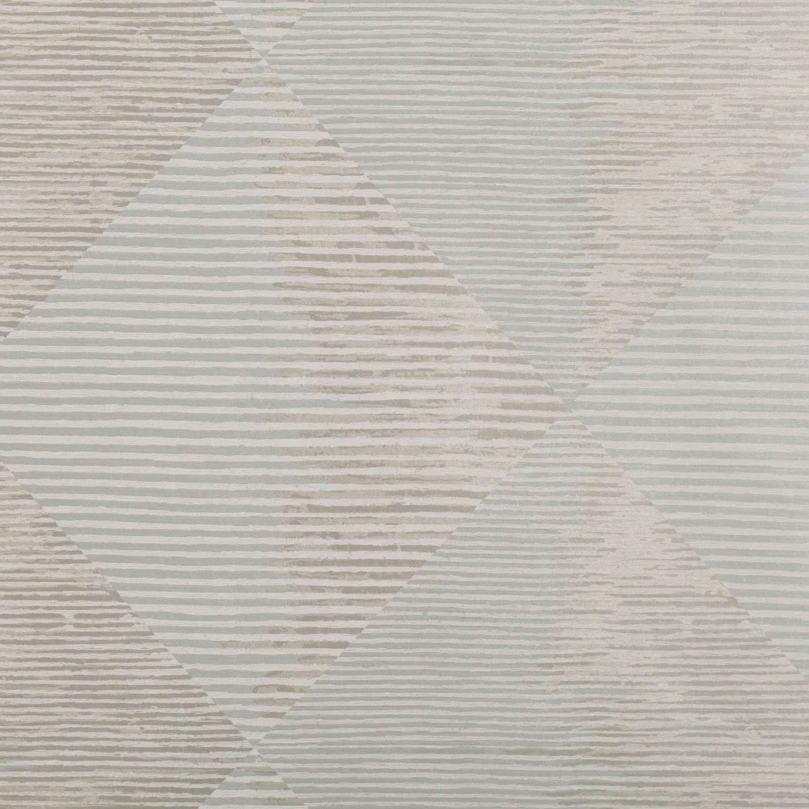 Pale grey geometric wallpaper with layered diamonds and irregular horizontal stone striations