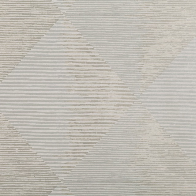 Pale grey geometric wallpaper with layered diamonds and irregular horizontal stone striations