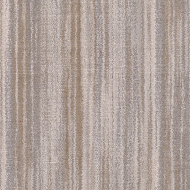 Muted taupe-grey wallpaper with irregular pale vertical striations and woven-looking texture