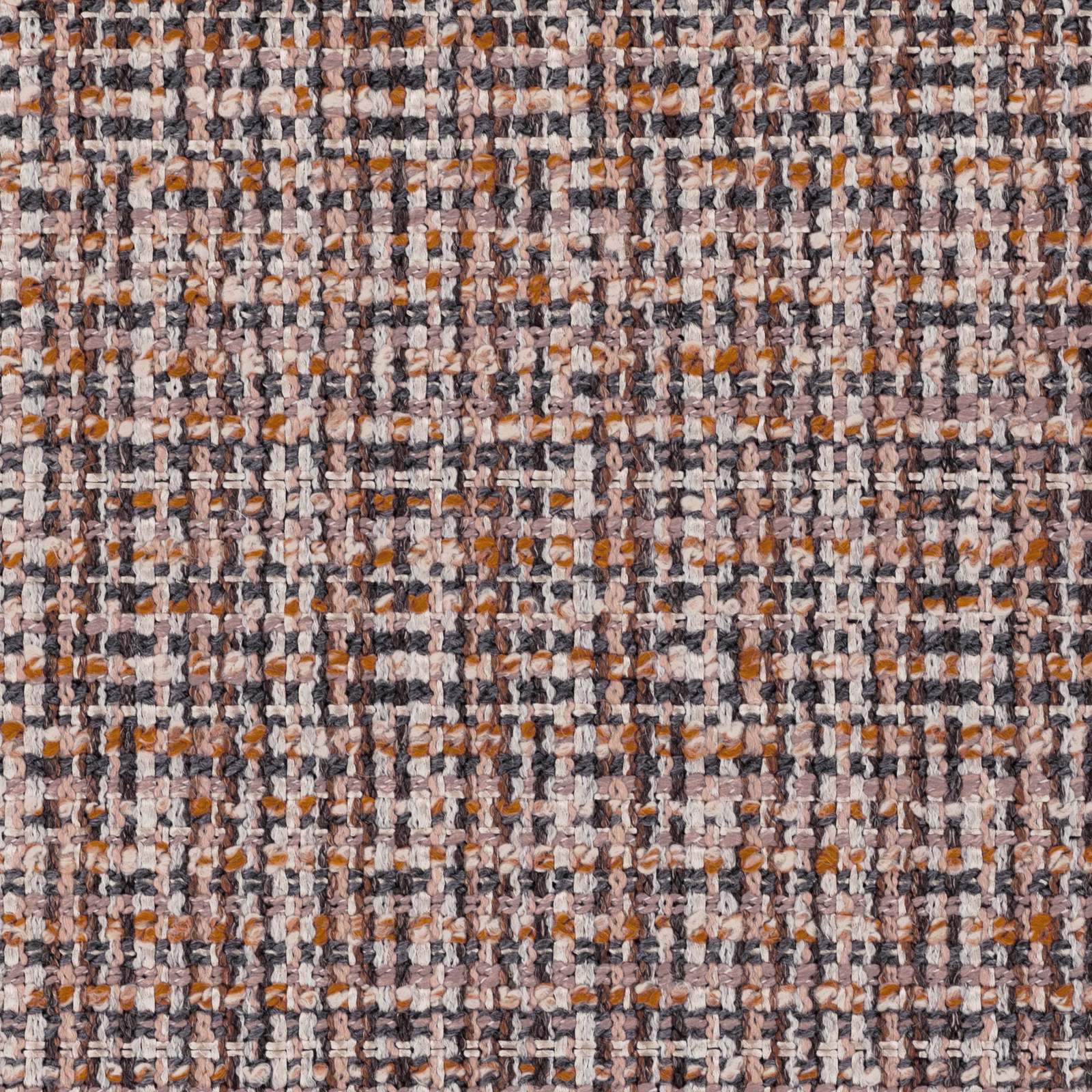 Chunky cream, taupe, charcoal and rust flecked woven upholstery texture