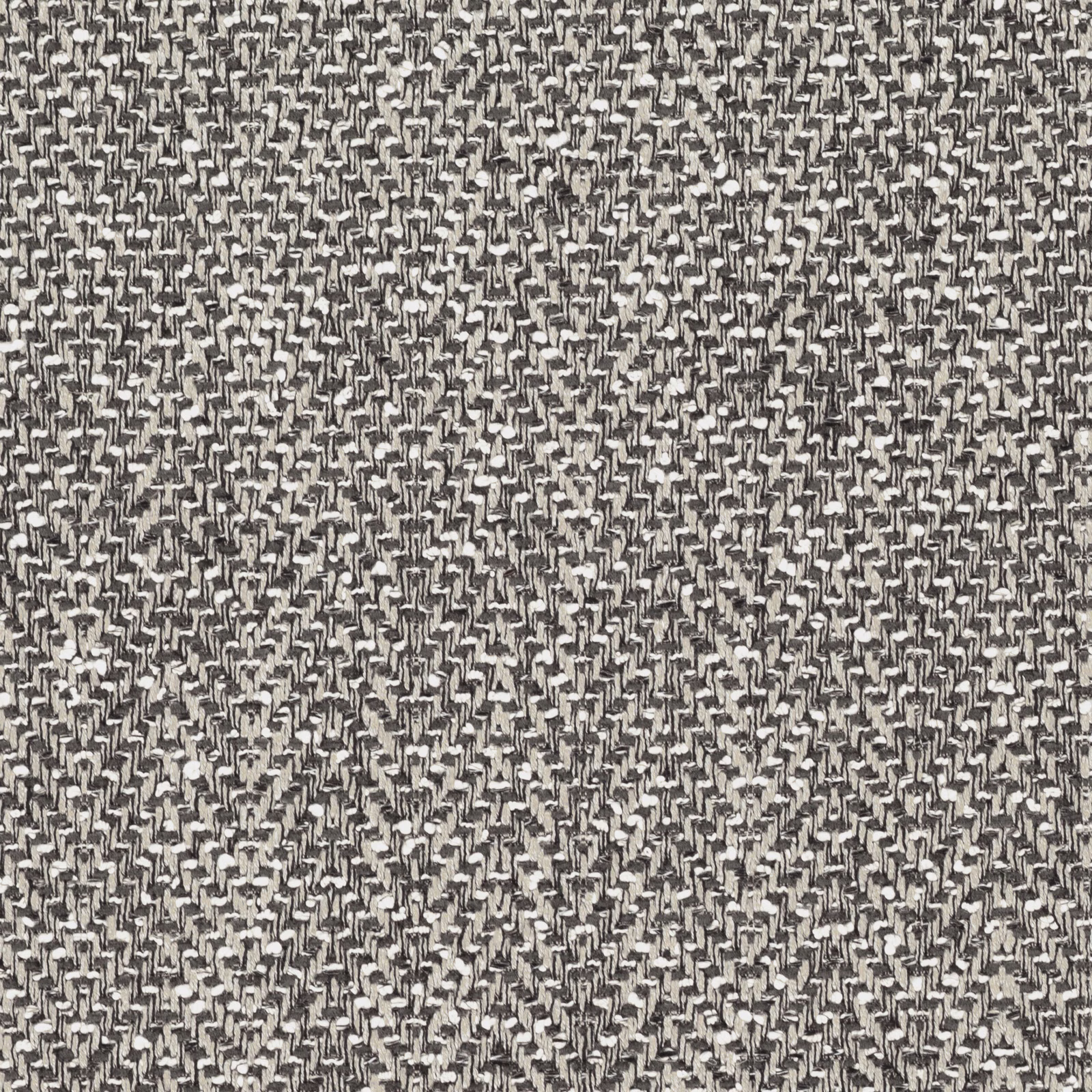 Warm pumice grey woven fabric with charcoal flecks and small geometric motifs