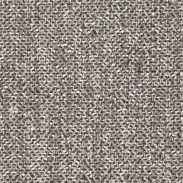 Warm pumice grey woven fabric with charcoal flecks and small geometric motifs