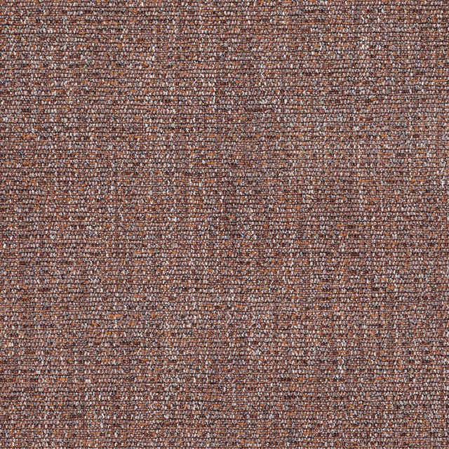 Close-up of nubby copper-brown weave with grey, cream and dark flecks
