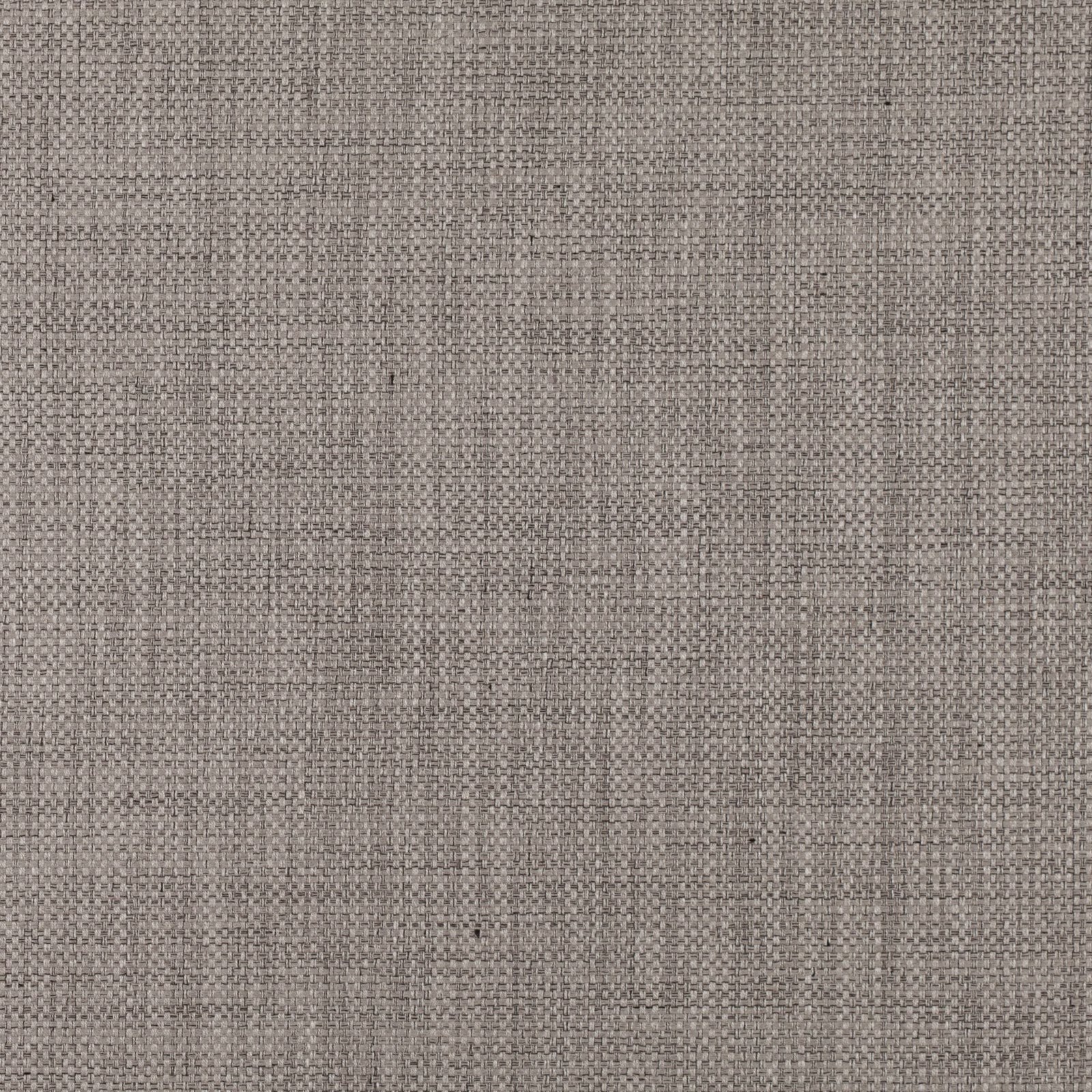 Close-up of warm taupe-grey fabric with a fine irregular woven grid texture