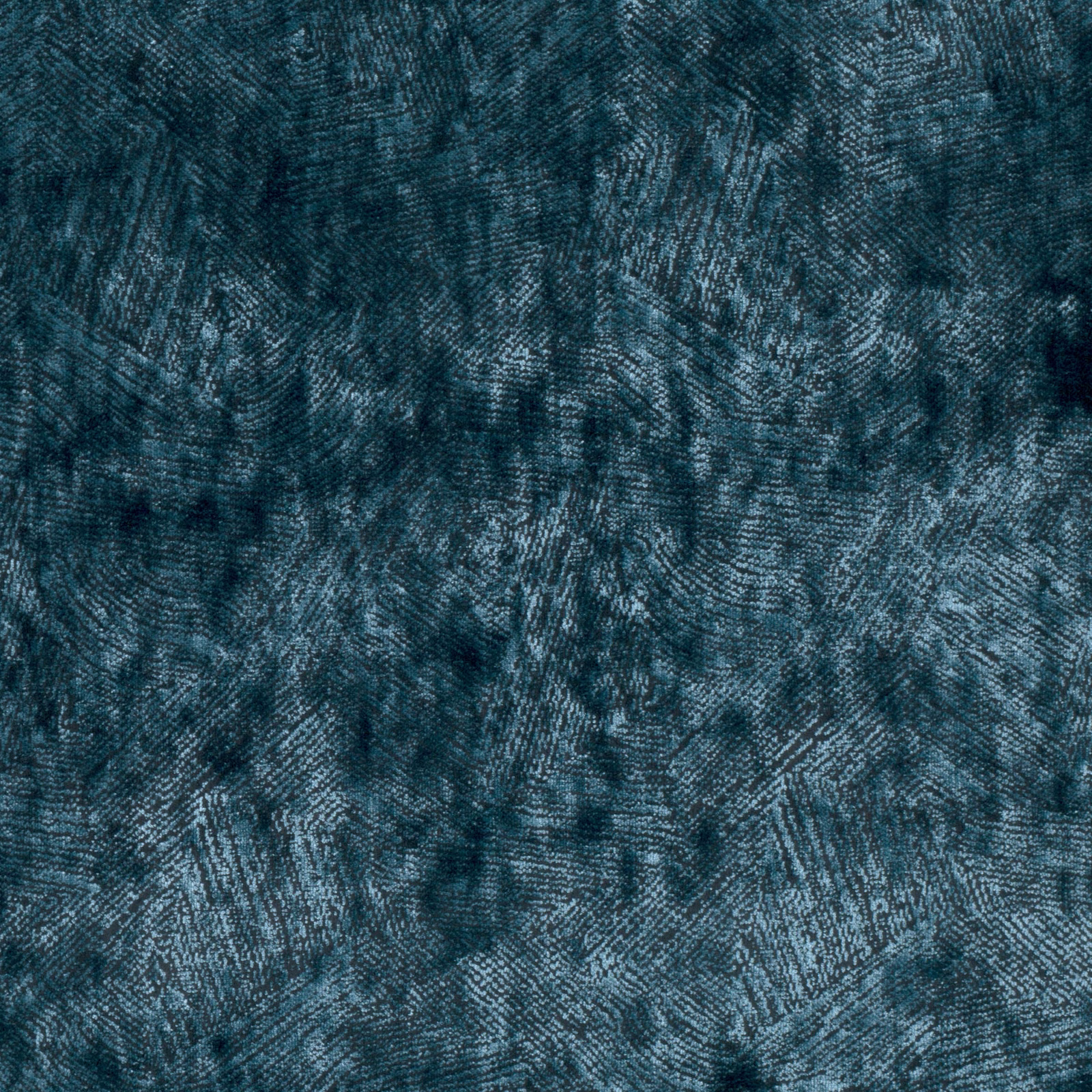 Deep blue-teal woven textile with smoky mottling and raised directional texture