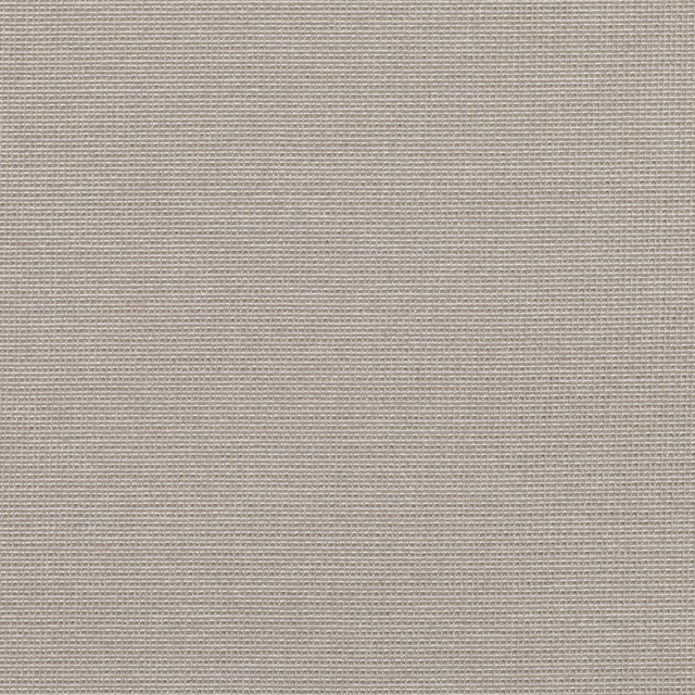 Close view of buff beige fabric with fine horizontal taupe weave