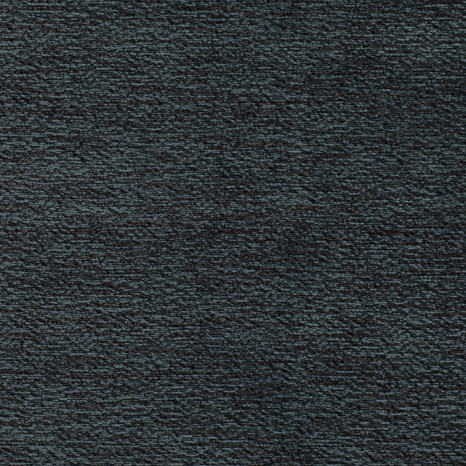 Blue-charcoal woven fabric with fine irregular horizontal striations and a softly heathered texture