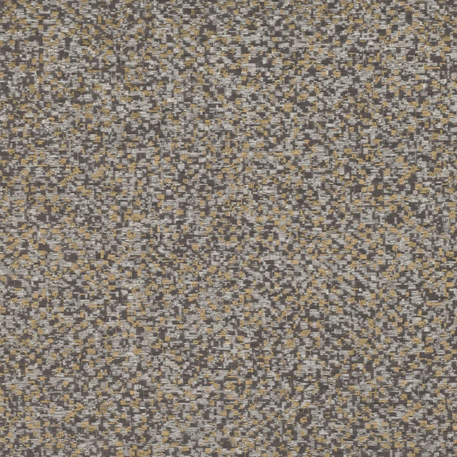 Close-up of Arazzo Old Gold's small mottled weave in grey, charcoal, cream and gold