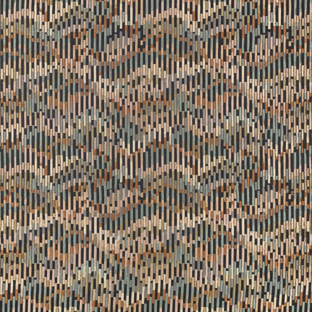 Charcoal woven fabric with olive, rust, cream and sand broken vertical bars