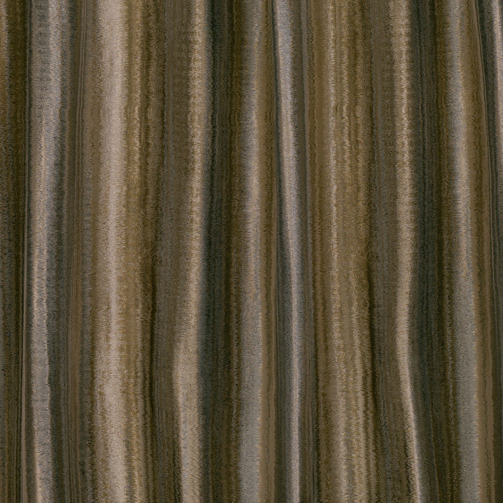 Muted olive textile with taupe, charcoal and stone vertical striations and fine tactile texture