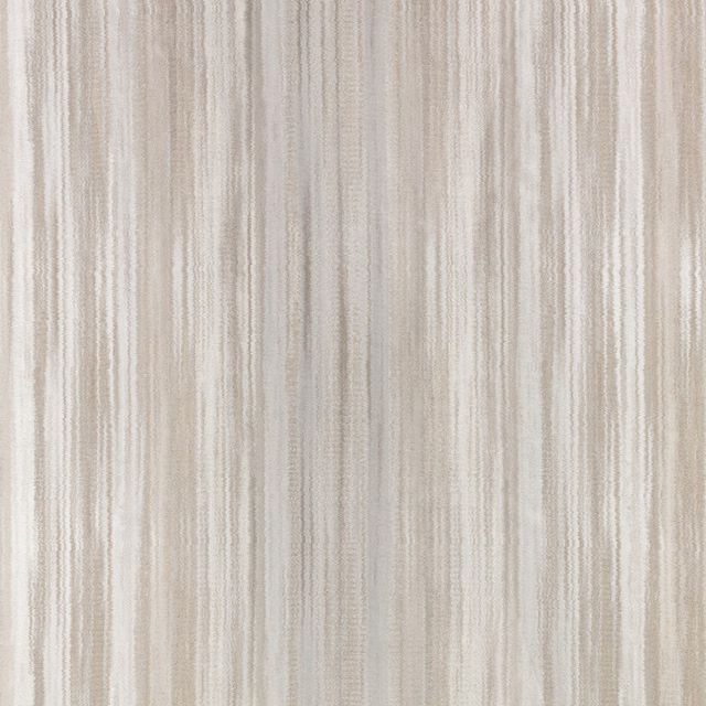 Silver beige fabric with softly irregular vertical striations and a tactile woven texture