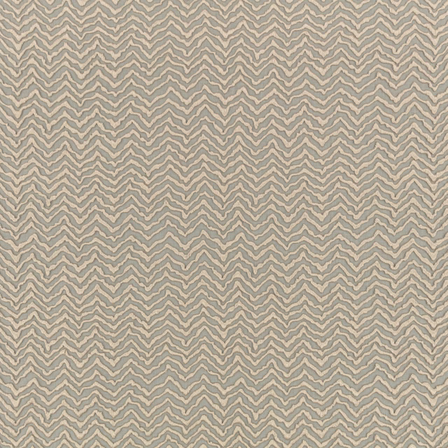 Pale greige woven fabric with tightly repeated chalk and taupe chevrons