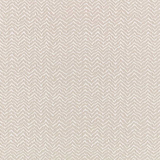 Pale beige textile with fine irregular cream zigzags and a softly woven surface