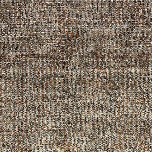 Dense oxide-brown weave with taupe, cream, charcoal and rust flecks