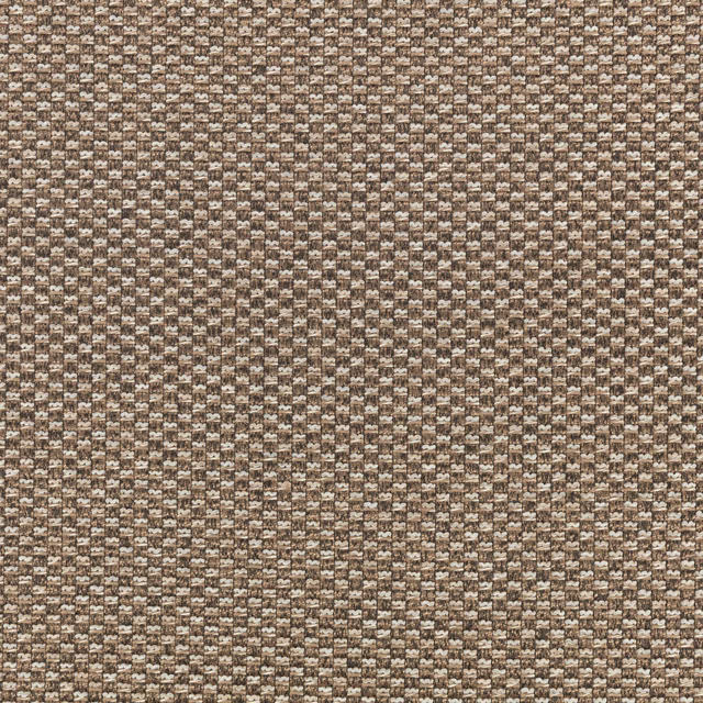 Close-up of muted sepia brown weave with tiny cream geometric flecks and nubby texture