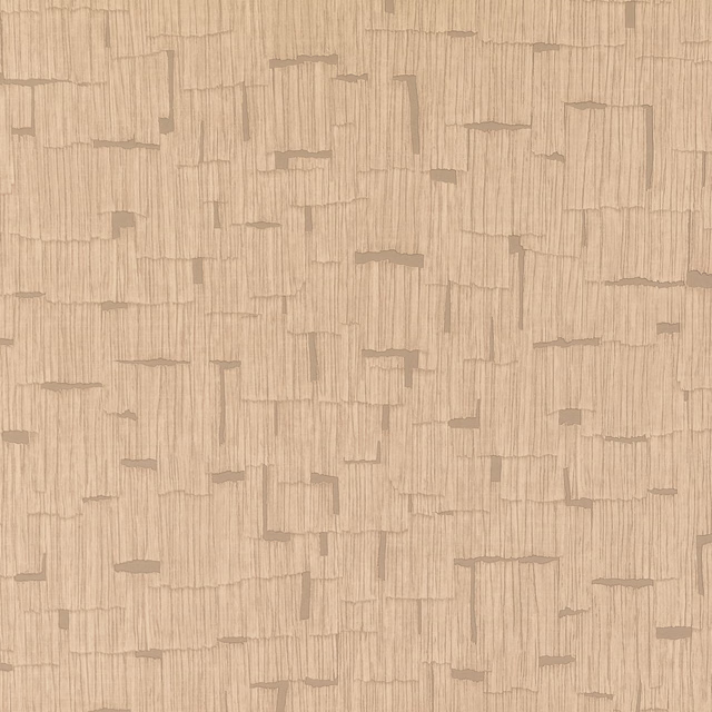 Warm sand wallpaper with fine vertical striations and broken taupe rectangular marks