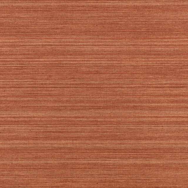 Warm cayenne terracotta wallcovering with fine horizontal striated texture