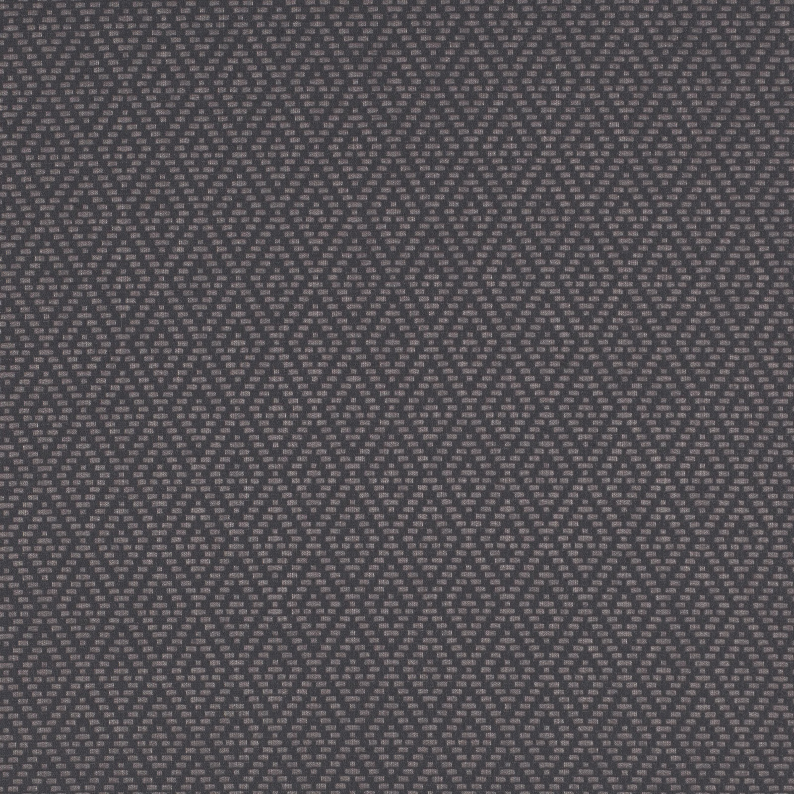 Deep seal grey woven textile with tiny pale dashes in repeating zigzag bands