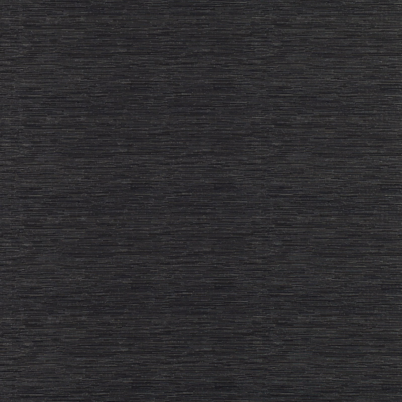 Eri Ebony black woven fabric with fine horizontal charcoal striations