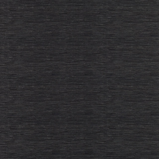 Eri Ebony black woven fabric with fine horizontal charcoal striations