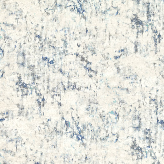 Pale ivory textile with misty blue mottling and fine vertical woven texture