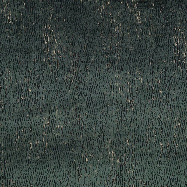 Close view of dark teal woven ground with irregular pale flecks and vertical texture