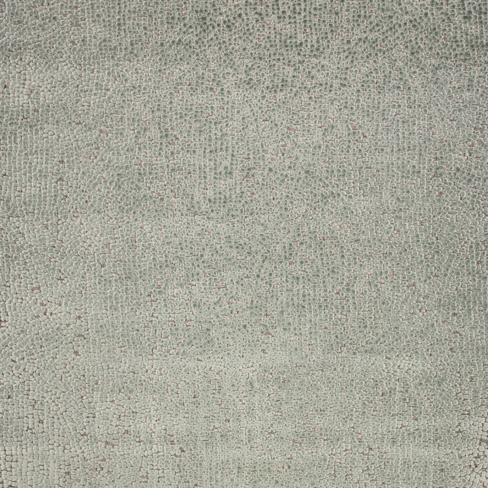 Pale mineral sage-grey fabric with dense tiny loops and a softly mottled weave