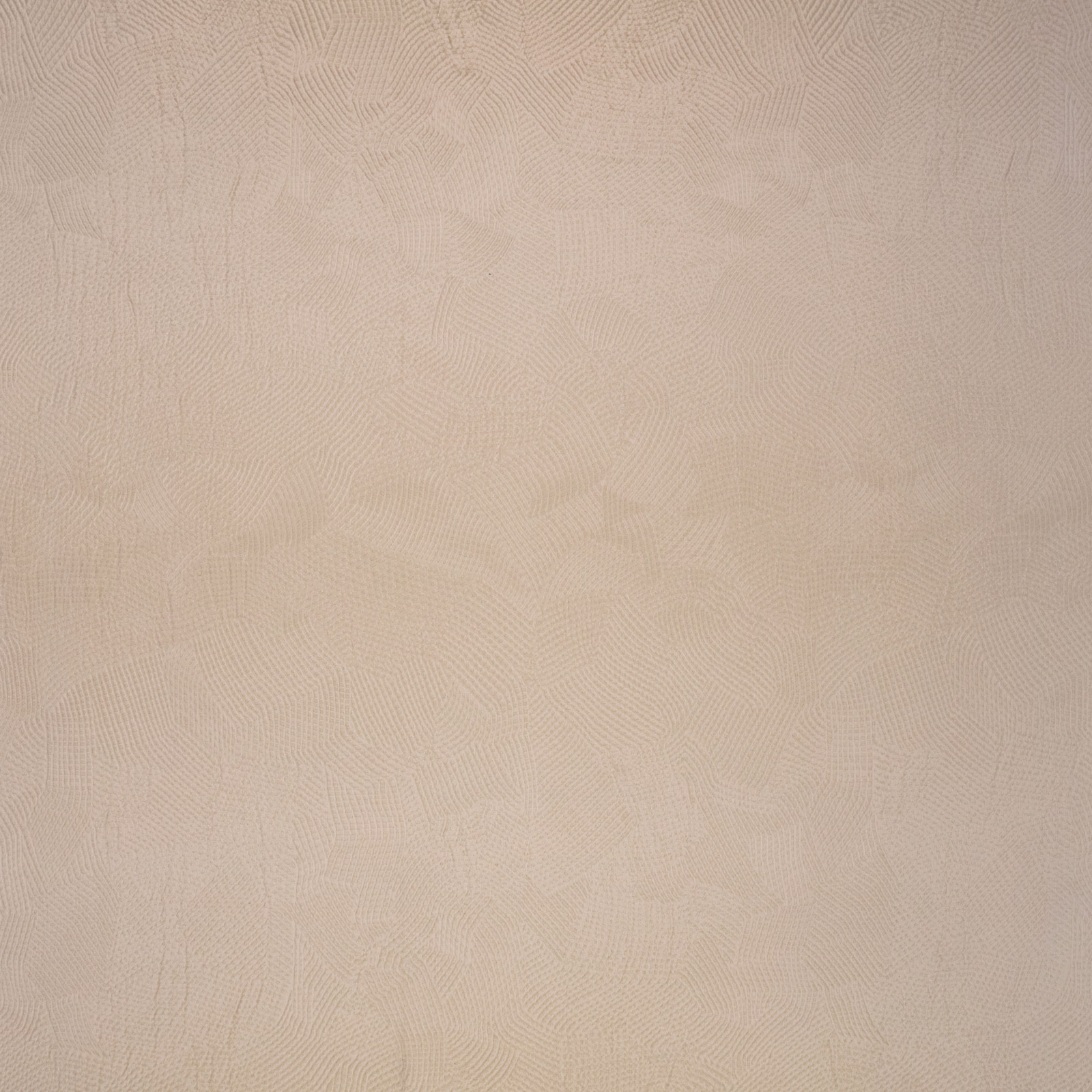 Pale warm beige fabric with subtle irregular rippled weave and tonal texture