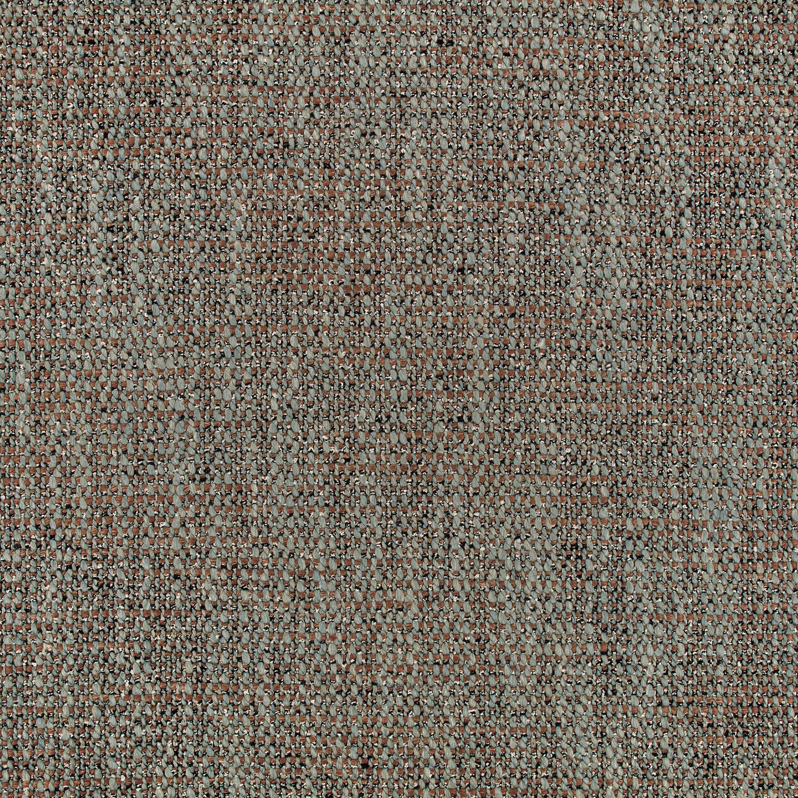 Mottled taupe and grey upholstery weave with rust and blue-green flecks