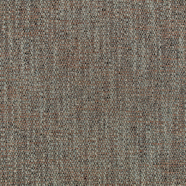 Mottled taupe and grey upholstery weave with rust and blue-green flecks