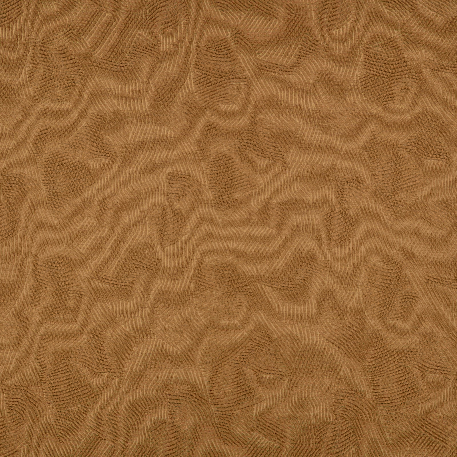 Warm cumin-brown woven fabric with subtle rippling linear motifs and tactile relief