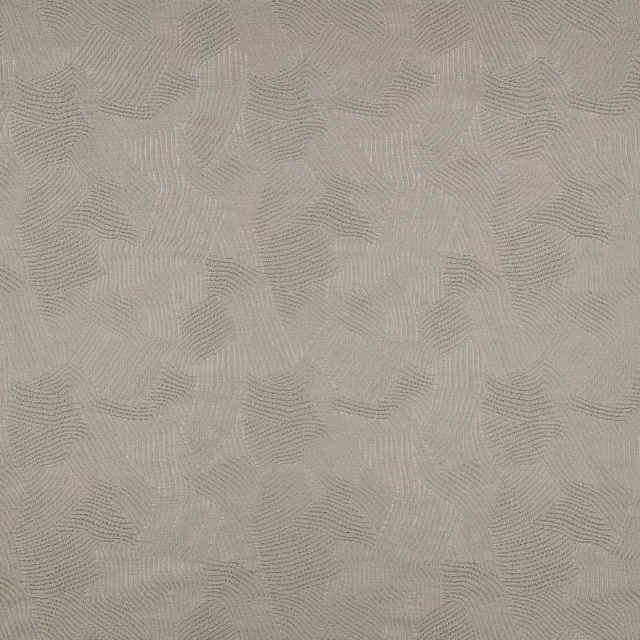Pale mineral greige fabric with repeating curved contour lines and subtle woven texture