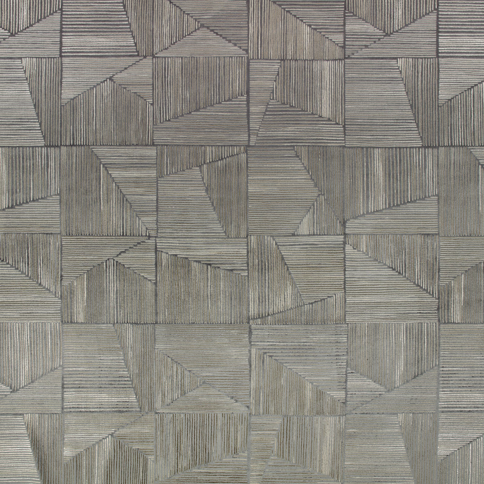 Cool indium-grey textile with angular blocks and fine directional linework