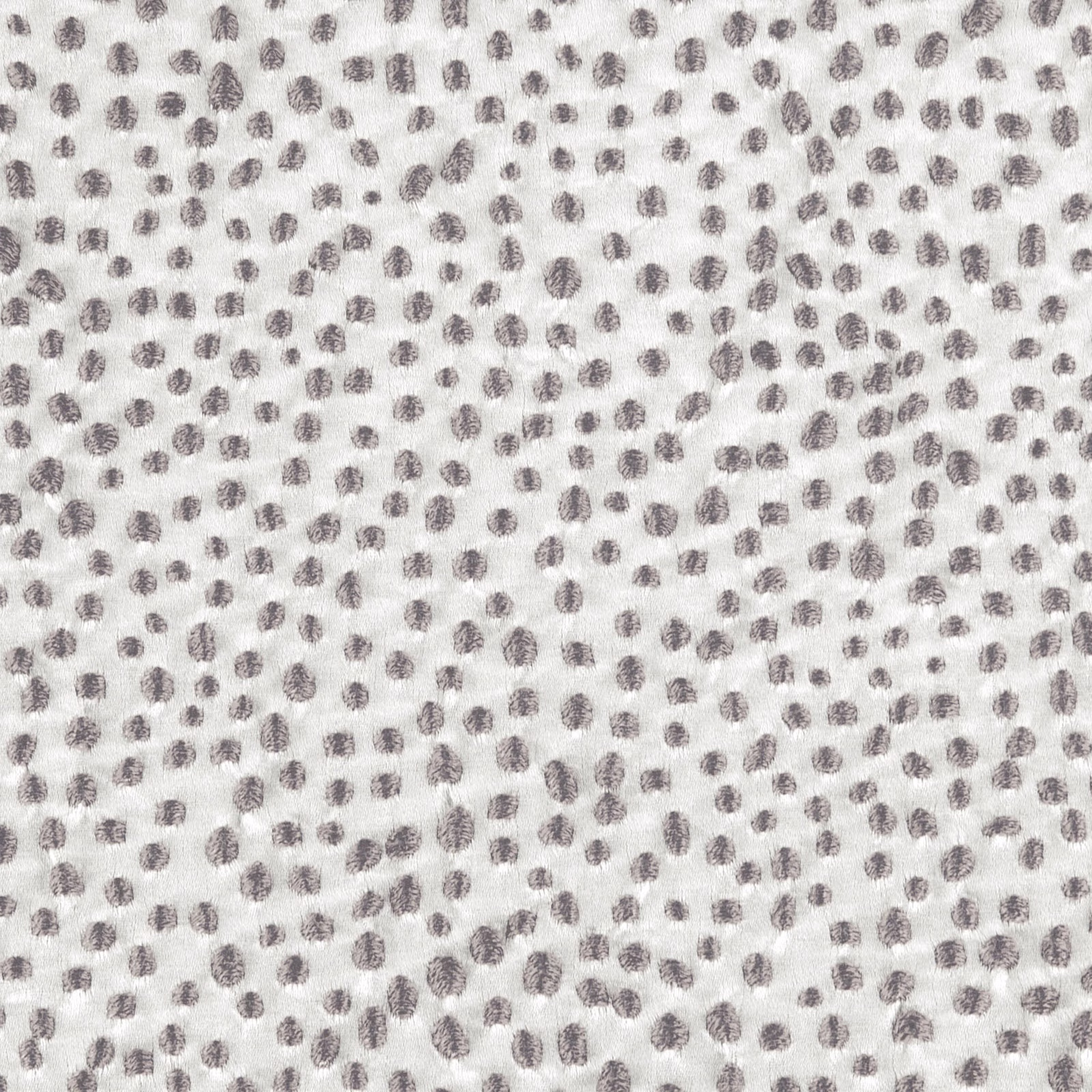 Ivory woven fabric with dense greige pebble marks and soft fibre texture