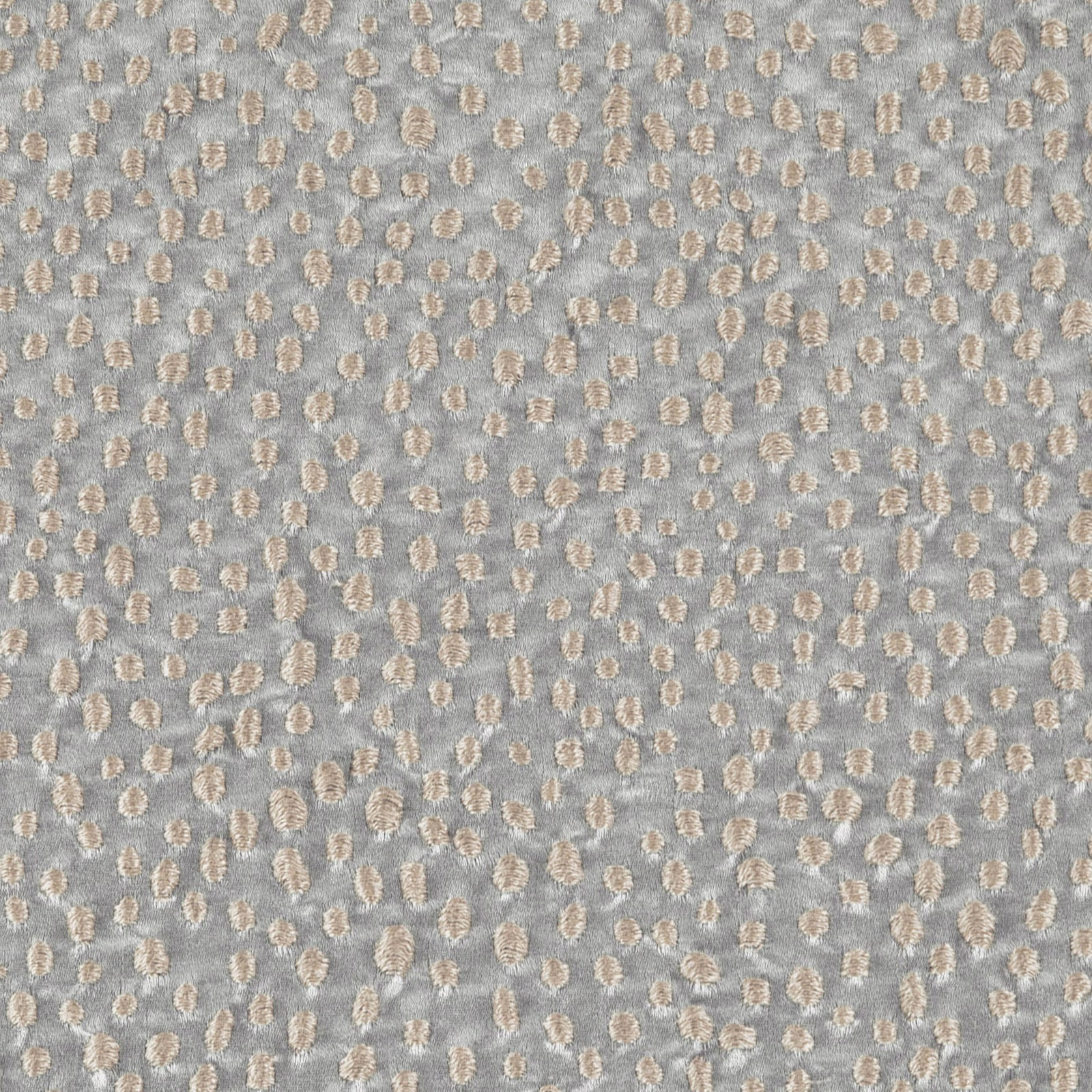 Cool blue-grey weave with scattered raised beige flecks and soft tactile depth