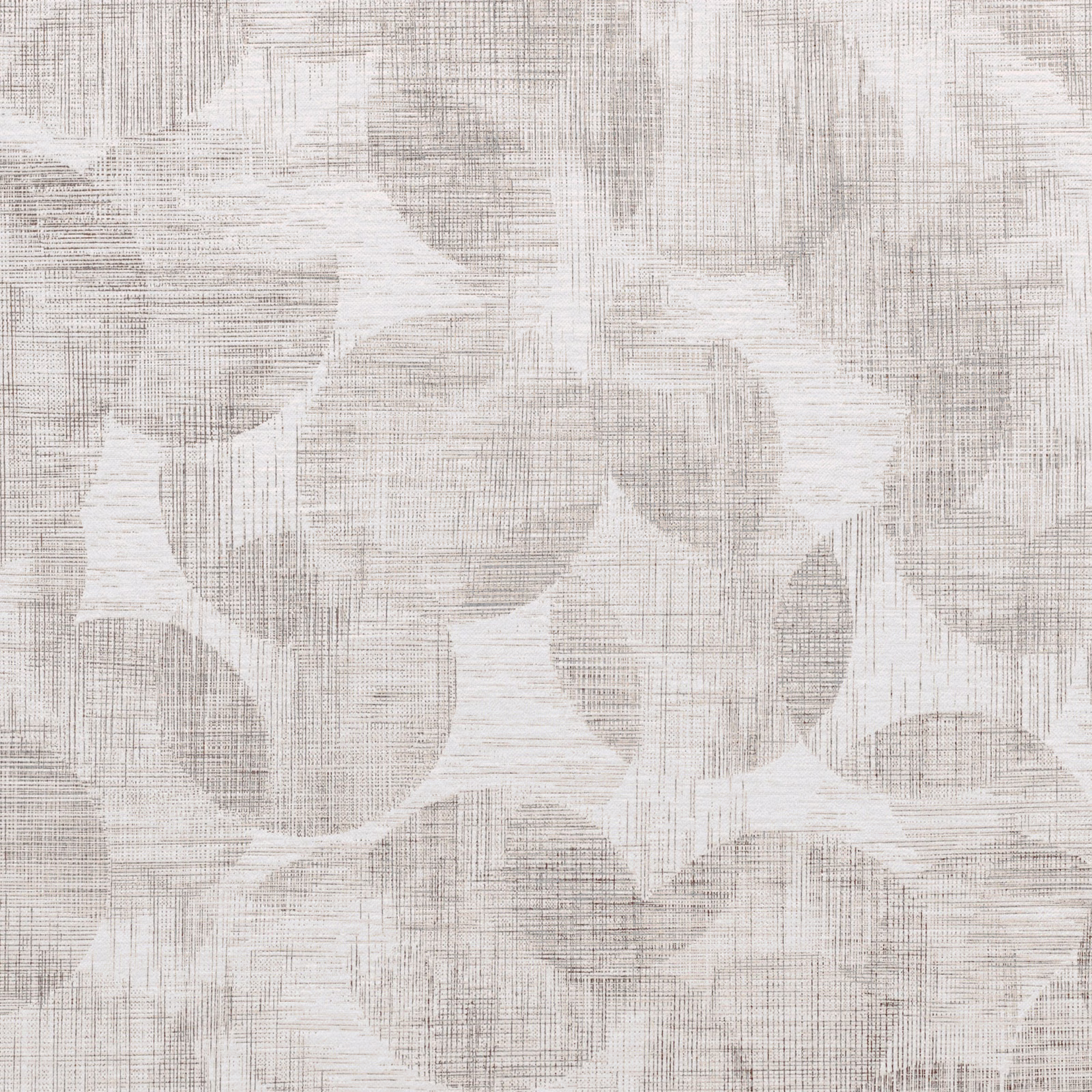 Pale greige fabric with oversized abstract shapes and fine crosshatched texture