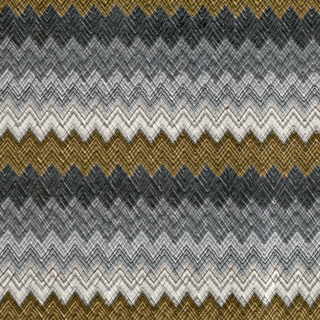 Muscovado brown, charcoal, grey and ivory chevron bands in a textured weave