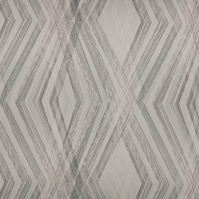 Pale mineral-grey textile with nested angular diamonds and fine intersecting lines