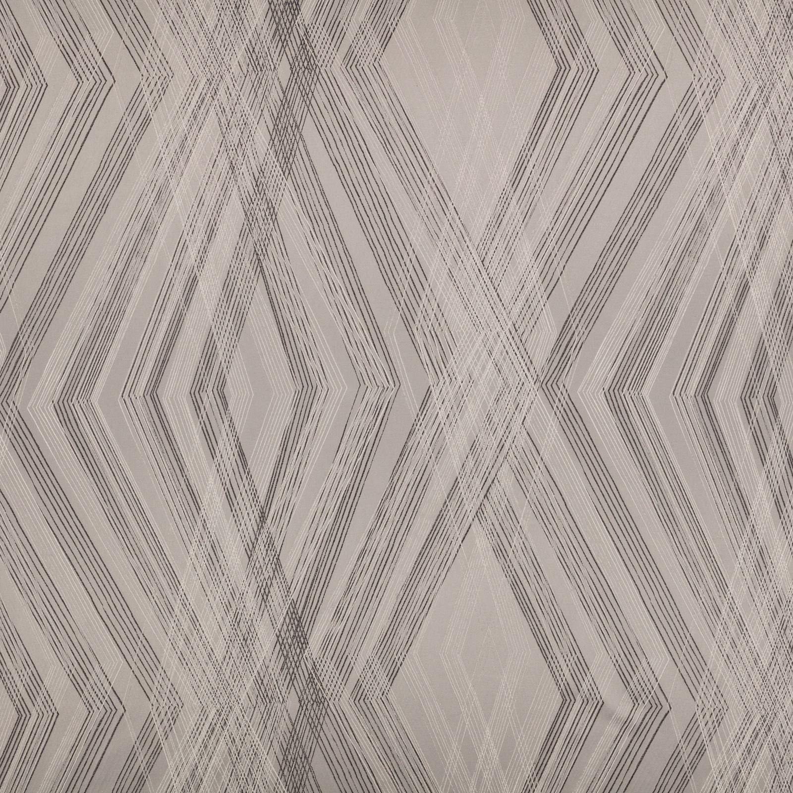 Cool steel-grey fabric with layered diamond lines and fine striated texture